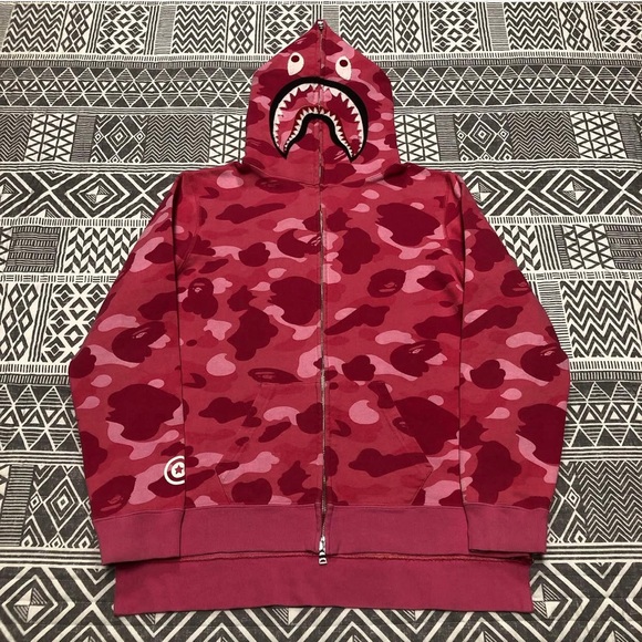 A Bathing Ape Bape 1st Camo Shark Full Zip Side Zip Hoodie Size Small - Picture 1 of 12